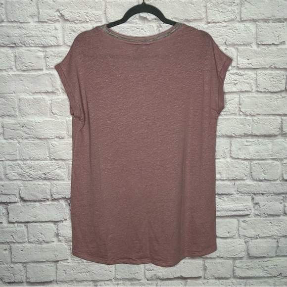 NWT Lysse Classic Scoop-Neck Linen Jersey Tee - Picture 5 of 14